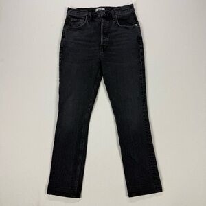 AGOLDE Freya High Rise Slim Jeans Distressed Black
